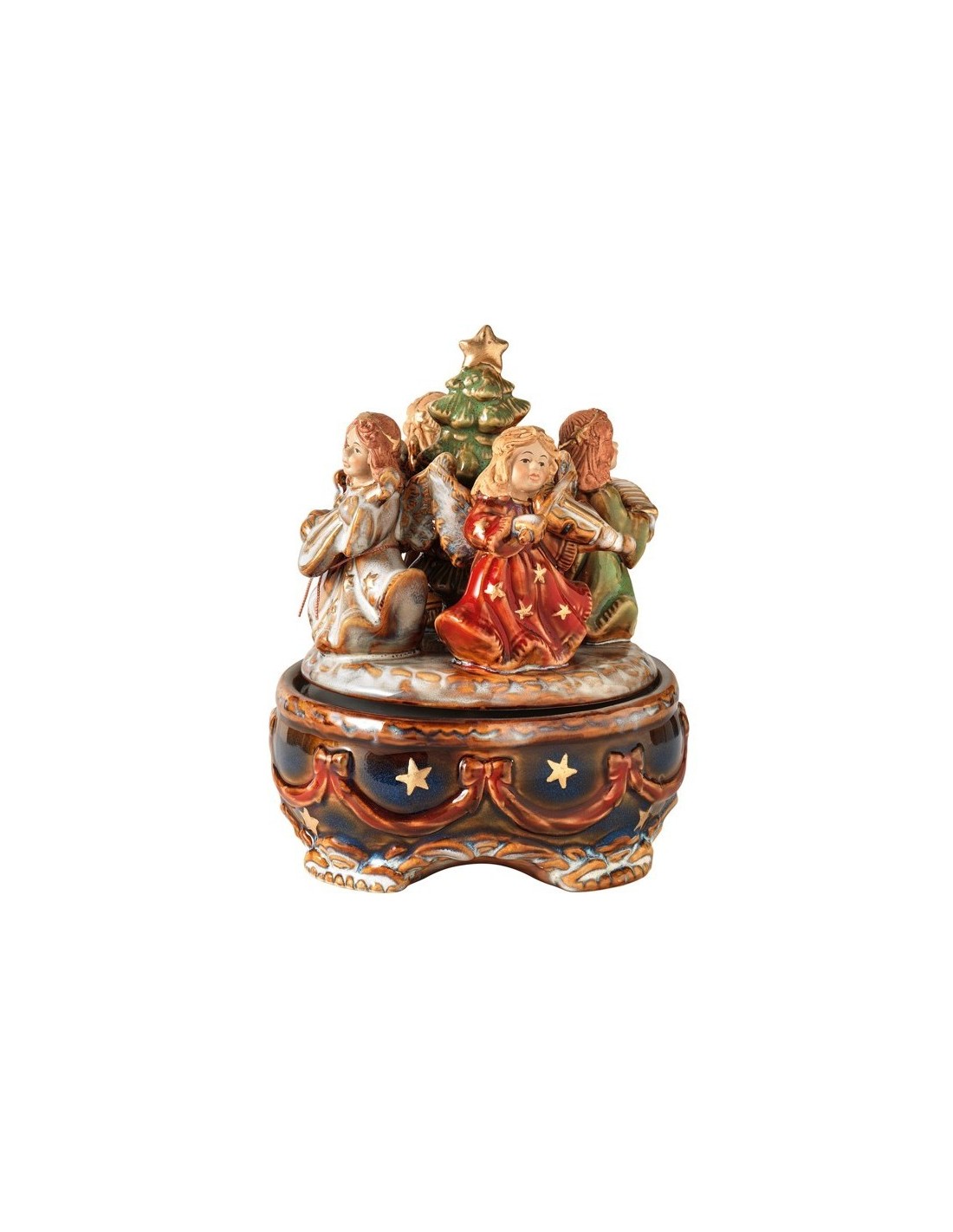 OGGETTISTICA NATALE: vendita online Carillon Natalizio in Porcellana Cantico di Natale, Larghezza 14 cm, Altezza 18,5 cm, La ...