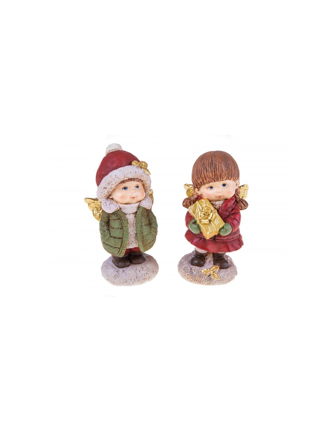 OGGETTISTICA NATALE: vendita online Angioletti Set 2 Pezzi di Natale in Resina, La Magia di Natale a Casa Tua in offerta