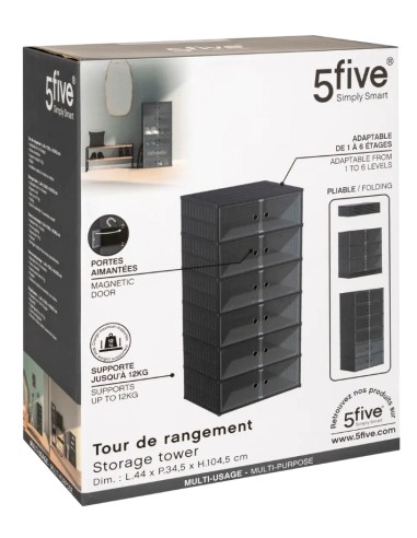 ARMADIETTI: vendita online Armadietto Modulare Pieghevole, 6 Livelli, 46x36x19,75 cm – Organizzazione Salvaspazio in offerta