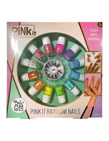 PINKIT Rainbow Nails – Set Nail Art Bambina con Smalti e Adesivi | shopincasa.it