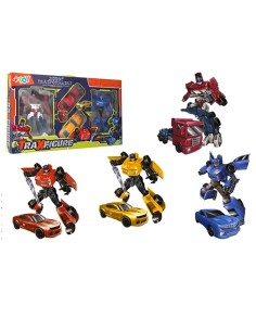 CONF 4 ROBOT 42569 TRASFORMABILI IN AUTO COLORI ASSORTITI