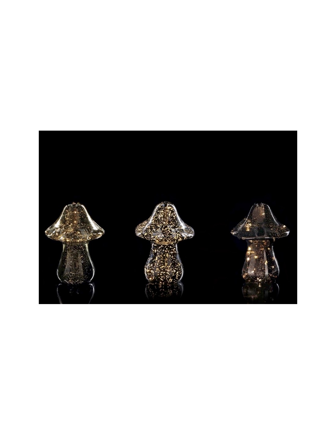 FUNGO 107765 VETRO 15X21CM 12LUCI ASSORTITO