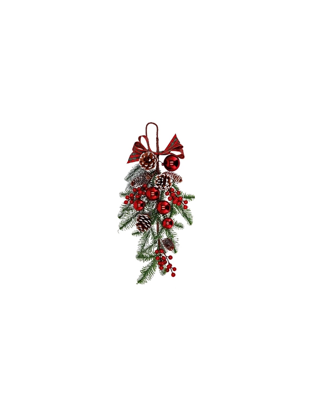 GHIRLANDA 104285 PLASTICA 55CM SFERE BACCHE E PIGNE