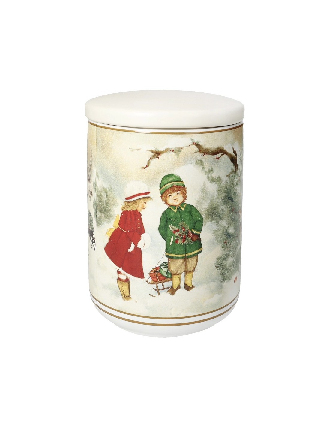 PORCELLANE: vendita online Barattolo Cuccioli di Natale Bimbi Romantici – La Magia di Natale in Casa Tua in offerta