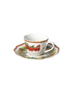 PORCELLANE: vendita online Set 2 Tazzine Caffè Brandani Christmas – Porcellana Natalizia con Piattini in offerta 2
