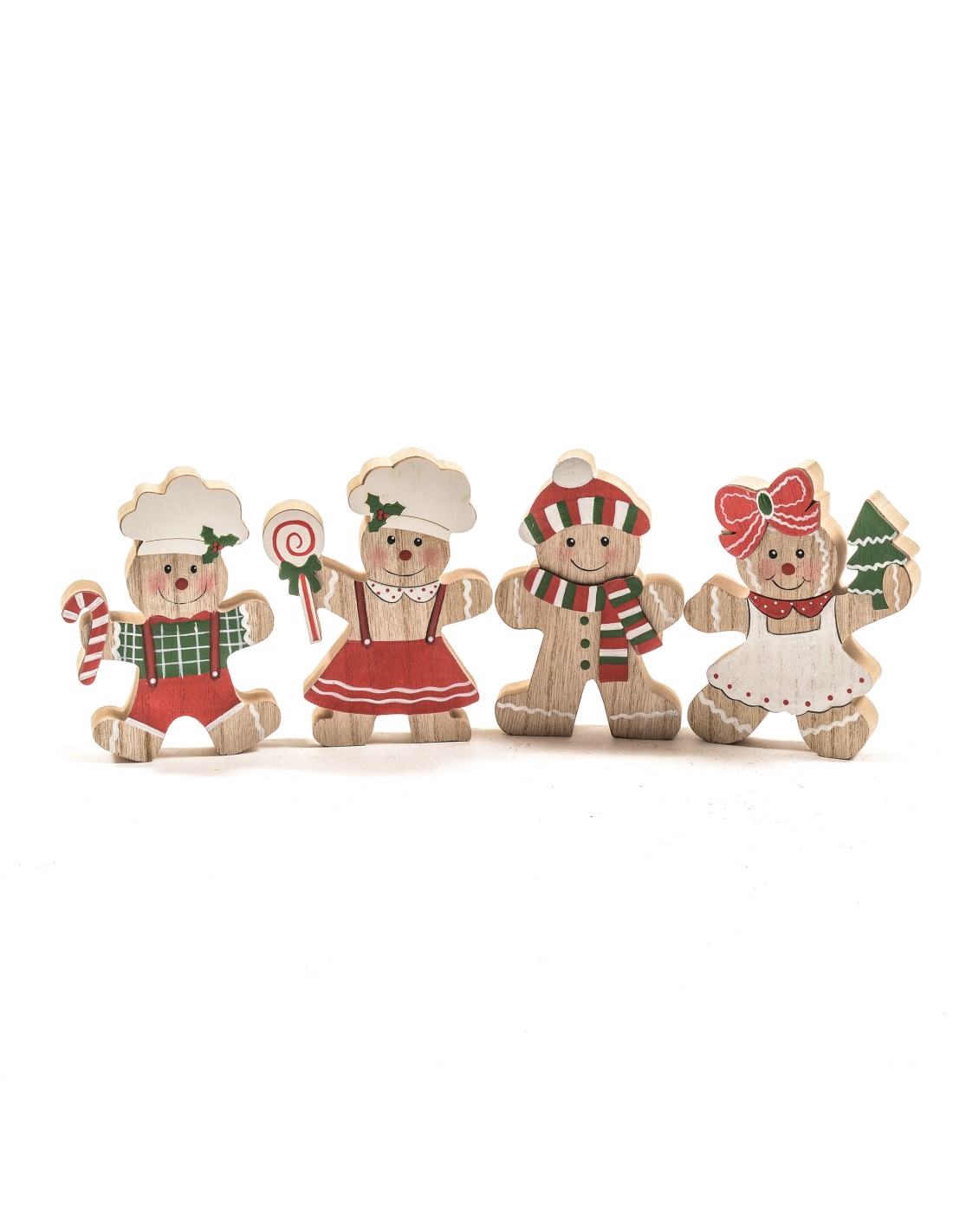 OGGETTISTICA NATALE: vendita online Omino Marzapane di Natale in legno 10x13 cm assortito, La magia di natale per tavoli, men...