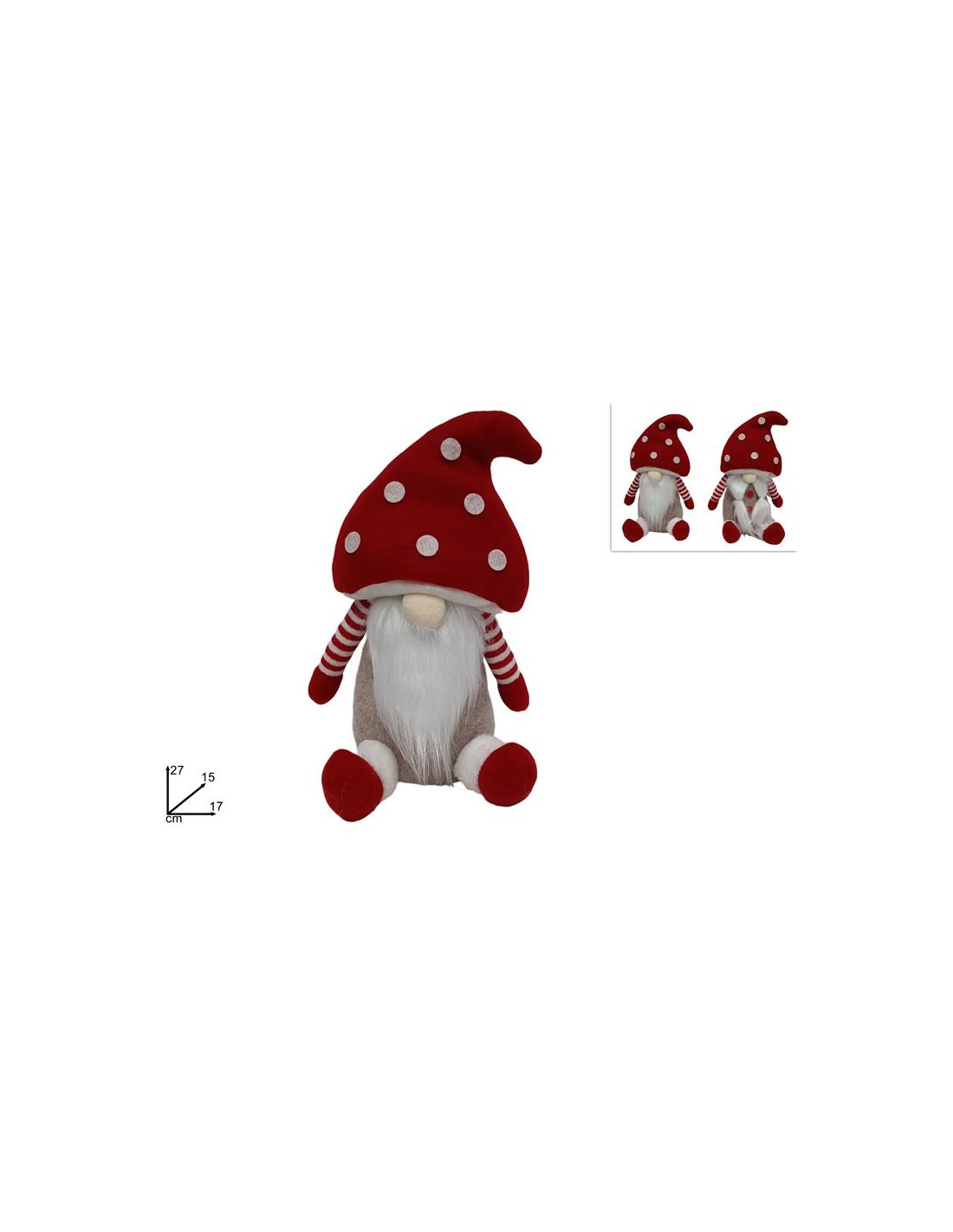 GNOMO 253435 CON CAPPELLO FUNGO 27CM ASSORTITO