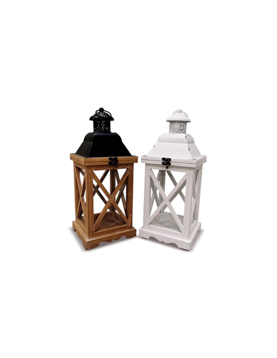 LANTERNA PORTACANDELA 74734 LEGNO/METALLO H41CM ASSORTITO