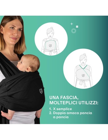 PRIMA INFANZIA: vendita online Koala Babycare Fascia Neonato Cuddle Band 2.0 - Porta bebè in cotone organico, resistente e re...