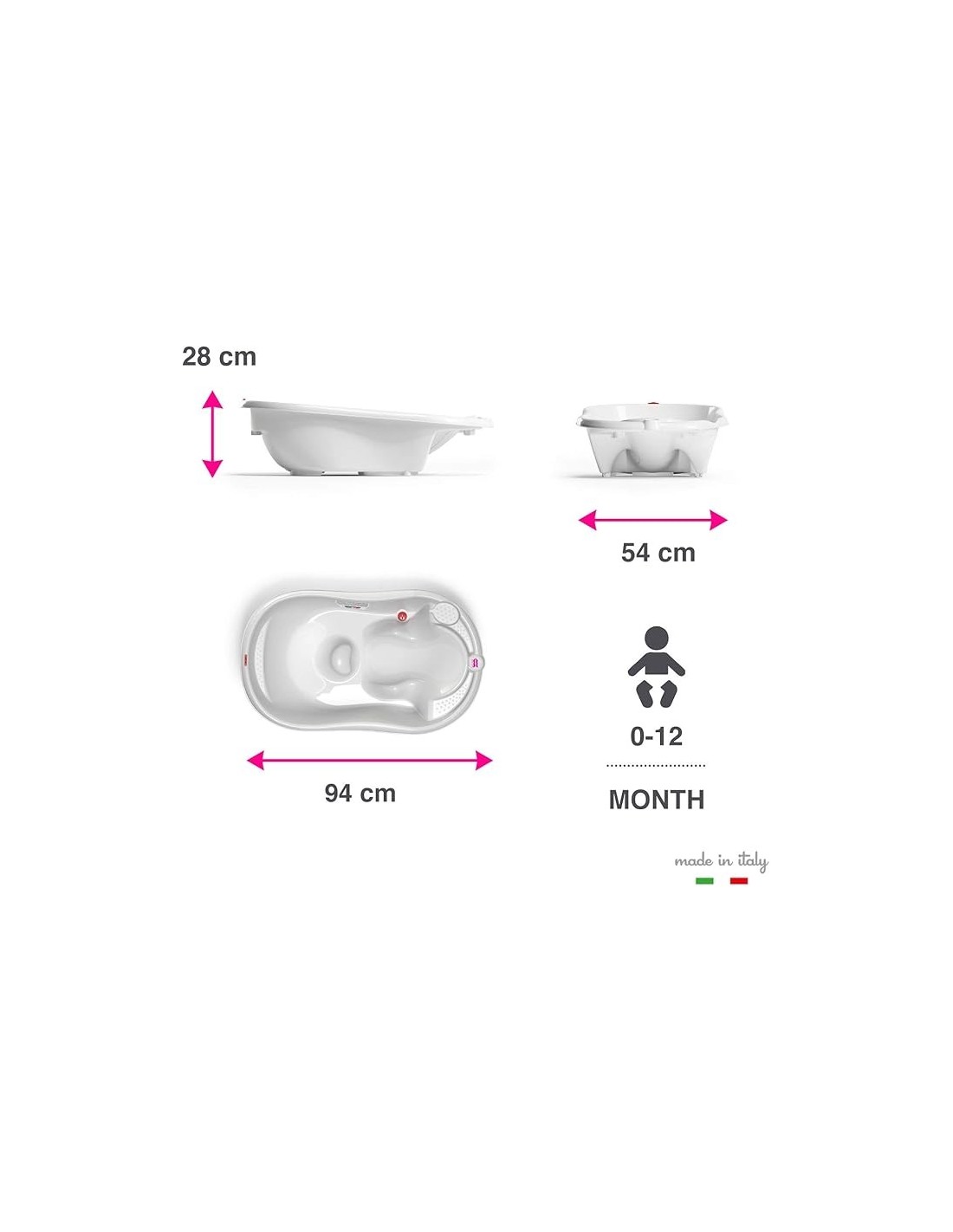 Vaschetta Onda Evolution - Ergonomica e Sicura per Neonati 0-12 Mesi | Shopincasa.it