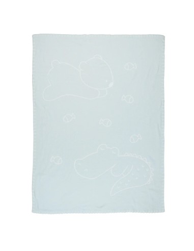 Coperta Bambino Double Face 75x100 cm - Romeo, Jules e Sally Nattou Azzurro