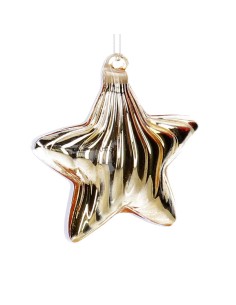 PENDENTE STELLA VETRO ORO 8X8CM