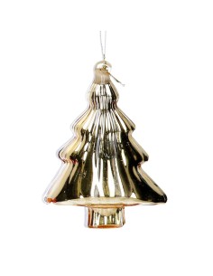 PENDENTE ALBERO VETRO ORO 8X10CM