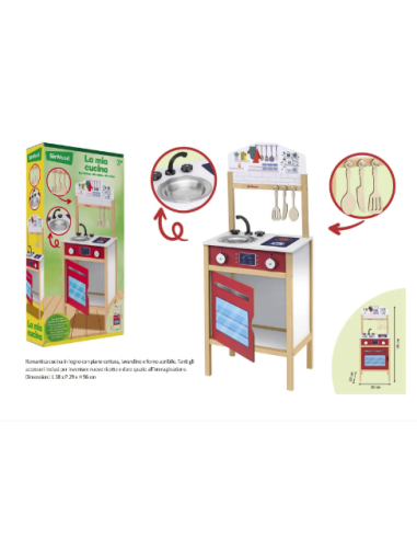 PRESCOLARI: vendita online LEGNOLAND 42498 CUCINA LEGNO 96X39X29CM CON ACCESSORI in offerta