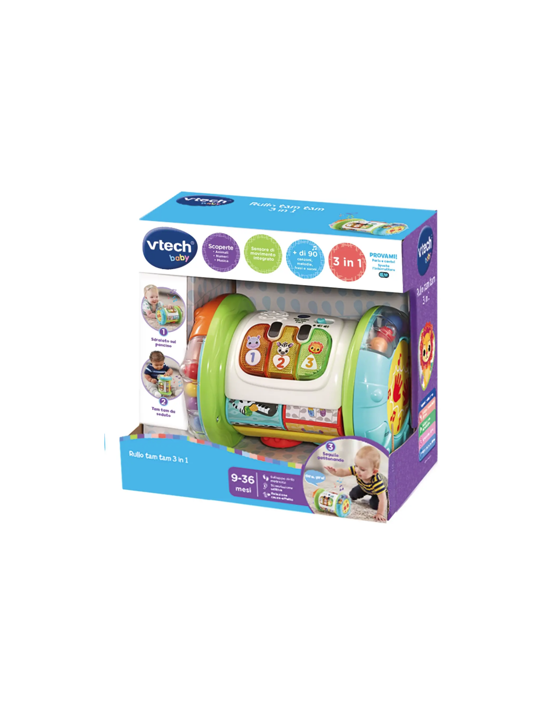VTech Rullo Tam Tam 3 in 1 - Gioco Multiattività Interattivo 9-36 Mesi | shopincasa.it