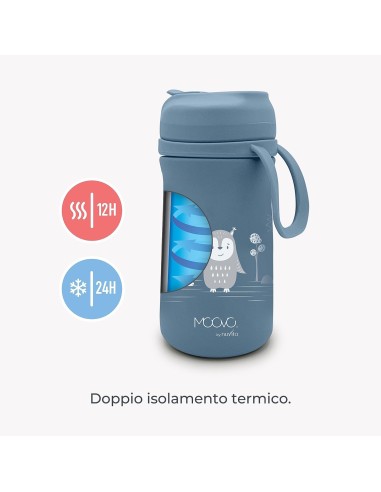 Nuvita 4440 Contenitore Termico con Beccuccio e Cannuccia - Bottiglia Isolante Rosa, 350 ml