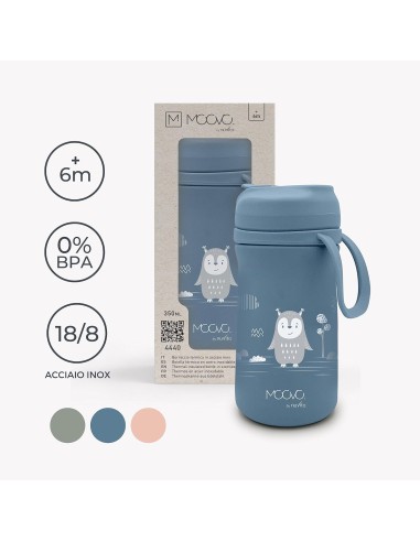 Nuvita 4440 Contenitore Termico con Beccuccio e Cannuccia - Bottiglia Isolante Rosa, 350 ml