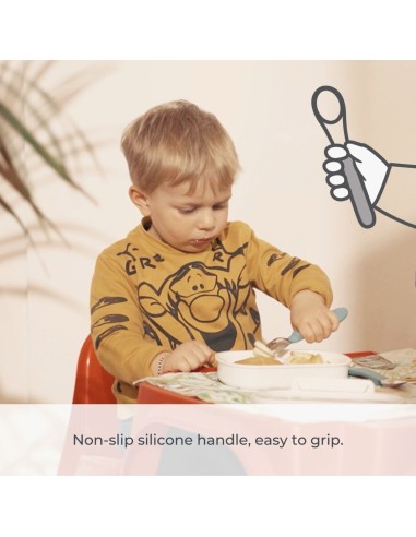Set di posate per bambini in acciaio inox Nuvita rosa su Shopincasa.it