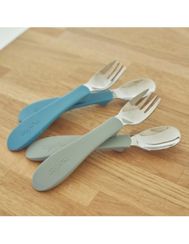 Set di posate per bambini in acciaio inox Nuvita rosa su Shopincasa.it
