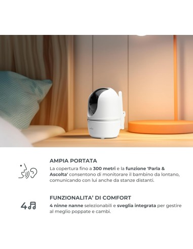 Nuvita 3045 Videovoice - Baby Monitor Wireless con Visione Notturna e Ninne Nanne | Shopincasa.it