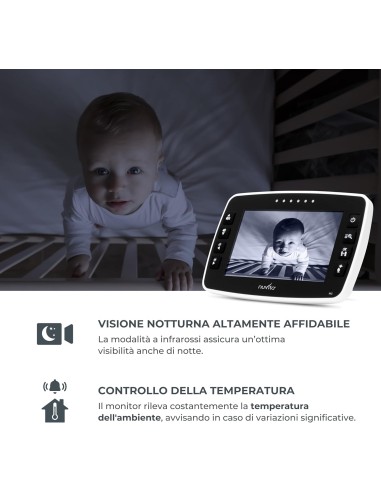 Nuvita 3045 Videovoice - Baby Monitor Wireless con Visione Notturna e Ninne Nanne | Shopincasa.it