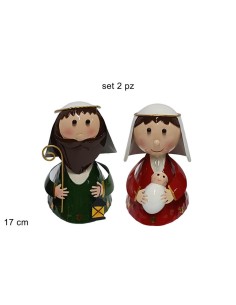 OGGETTISTICA NATALE: vendita online Natività di Natale 2pz Latta 17cm, Presepe Natalizio, Statuine Decorative, La magia di Na...