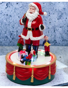 GIOSTRINE E VILLAGGI: vendita online GIOSTRINA 76853 BABBO NATALE CON ELFI 13X19CM in offerta