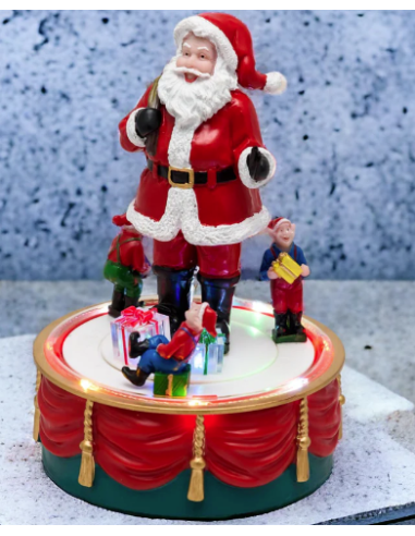 GIOSTRINE E VILLAGGI: vendita online GIOSTRINA 76853 BABBO NATALE CON ELFI 13X19CM in offerta