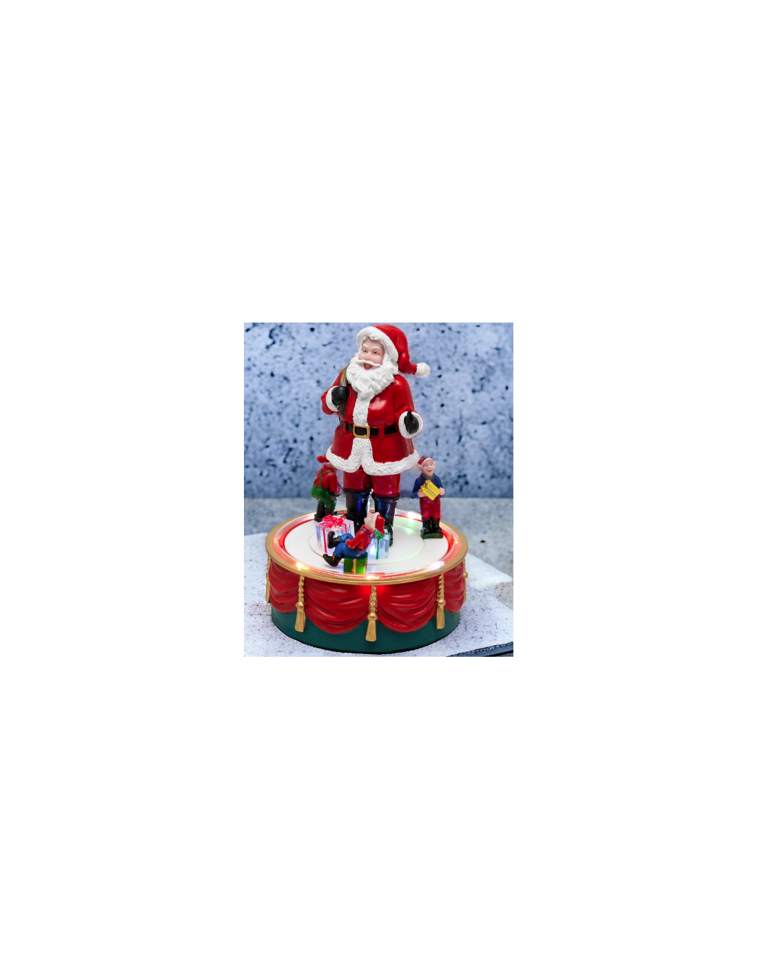 GIOSTRINE E VILLAGGI: vendita online GIOSTRINA 76853 BABBO NATALE CON ELFI 13X19CM in offerta