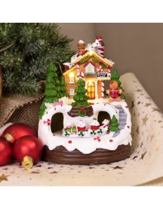 GIOSTRINE E VILLAGGI: vendita online GIOSTRINA 77614 CASA MARZAPANE GINGER BREAD 15X18CM in offerta