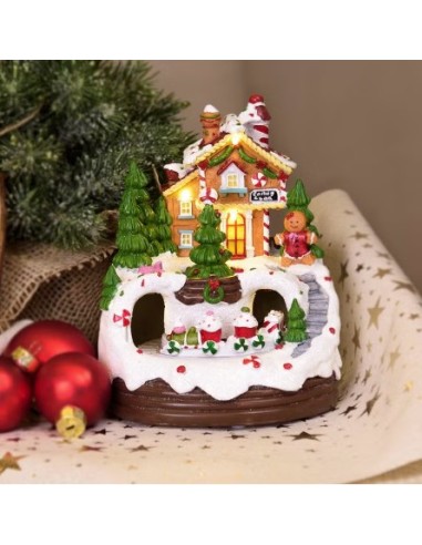 GIOSTRINE E VILLAGGI: vendita online GIOSTRINA 77614 CASA MARZAPANE GINGER BREAD 15X18CM in offerta