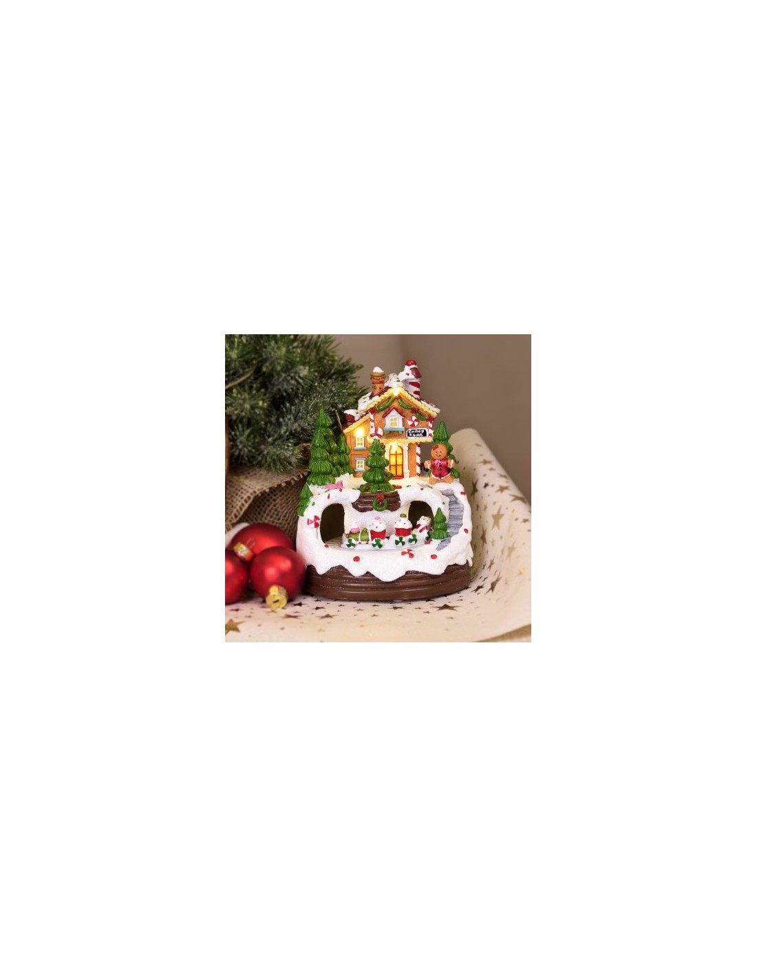 GIOSTRINE E VILLAGGI: vendita online GIOSTRINA 77614 CASA MARZAPANE GINGER BREAD 15X18CM in offerta