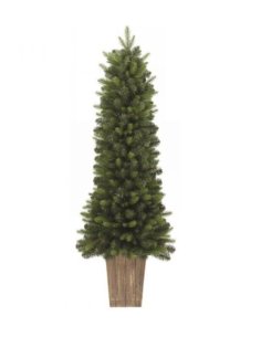ALBERI DI NATALE: vendita online Pinetto di Natale H150cm PE+PVC con vaso quadrato simil legno, 301 rami folti realistici in ...