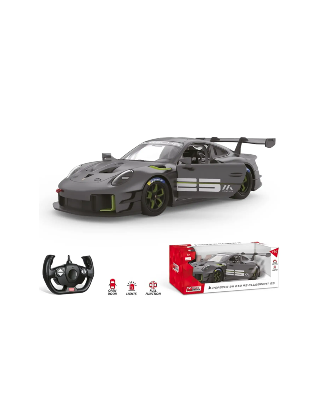 GIOCHI BOY: vendita online AUTO RADIOCOMANDATA PORSCHE 911 GT2 RS CLUBSPORT 25, SCALA 1:14, FINO A 10 KM/H, MONDO MOTORS in o...