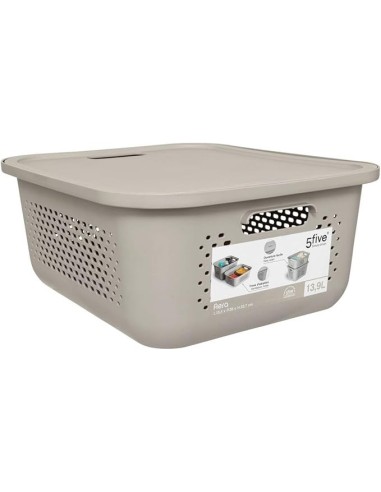 CESTE BUCATO PLASTICA: vendita online Cestello "Aera" 13,9L con coperchio, dimensioni L. 38 x l. 32,7 x H. 15,4 cm, leggero e...