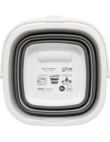 SECCHI IN PLASTICA: vendita online 5five - Secchio retrattile 5L grigio/bianco, 25 x 20 x 26,2 cm, compatto e salvaspazio in ...