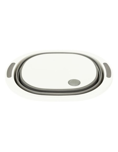 BACINELLE: vendita online Bacinella a scomparsa da 8 litri con tappo di scarico, grigio e bianco, dimensioni L. 40 x l. 31,5 ...