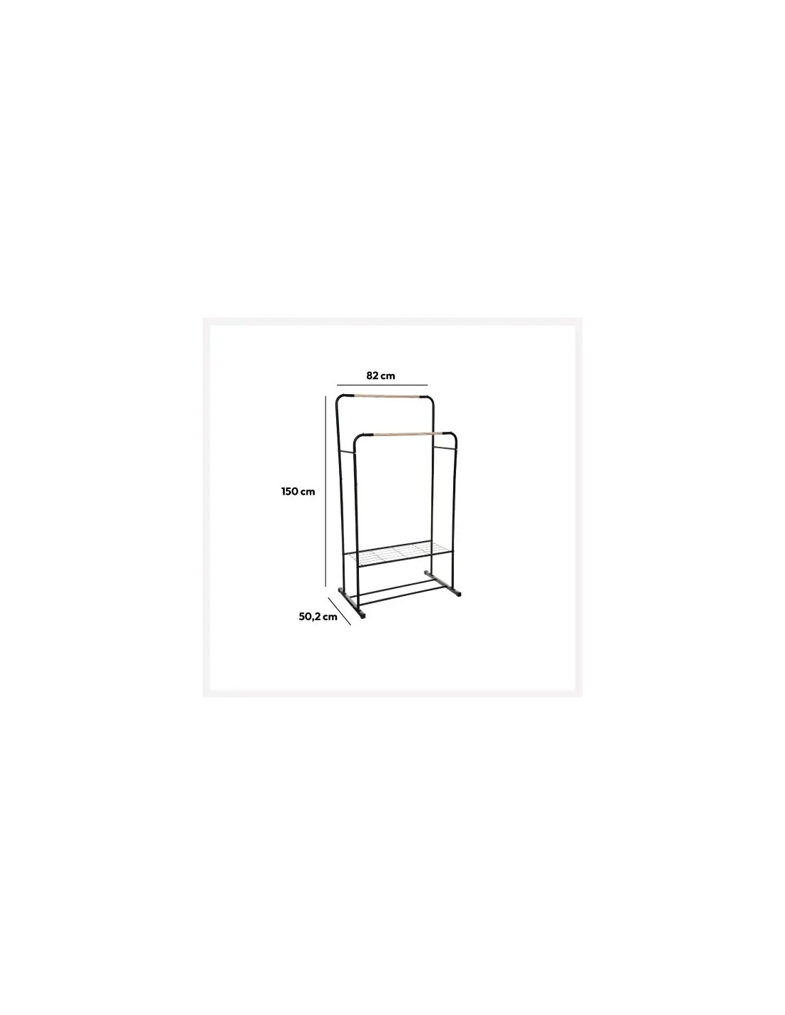 APPENDIABITI: vendita online Appendiabiti doppio Artemis, dimensioni L. 80 x P. 50 x H. 150 cm, pratico e funzionale, peso 3,...