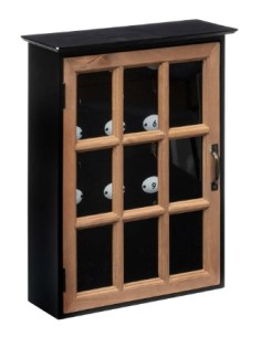 OGGETTISTICA: vendita online Cassetta Portachiavi "Milana" in Legno e Pino, H39,5cm, Nero, Contenitore Organizzatore per Chia...