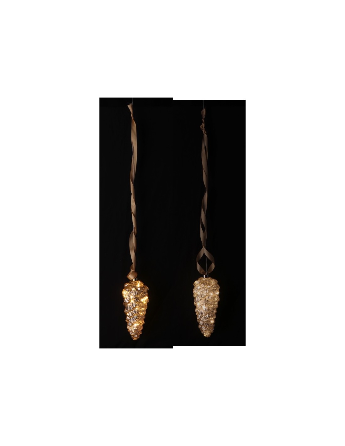 PENDENTE 108355 PIGNA VETRO CON 15 LED 12X105CM