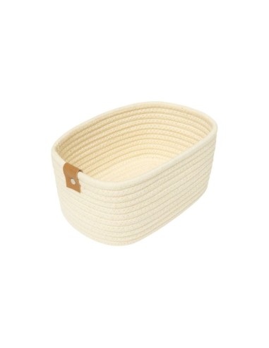 OGGETTISTICA: vendita online Cestino decorativo Duo Woven 1° misura, poliestere crema, elegante e resistente per casa in offerta