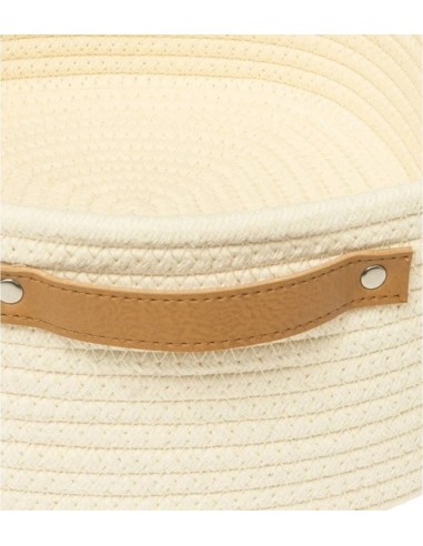 OGGETTISTICA: vendita online Cestino decorativo Duo Woven 1° misura, poliestere crema, elegante e resistente per casa in offerta