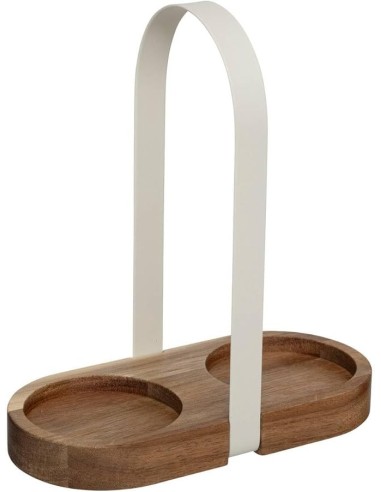 OLIERE - DOSATORI - FORMAGGIERE: vendita online Set olio e aceto Harmony in vetro boro, acacia e ferro, L. 19 x l. 17 x h. 8 ...