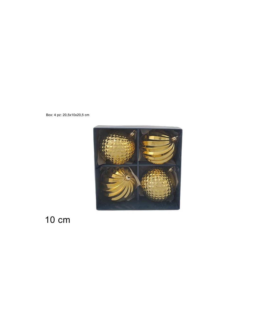 PALLE 10CM SET 4PZ ORO IN BOX
