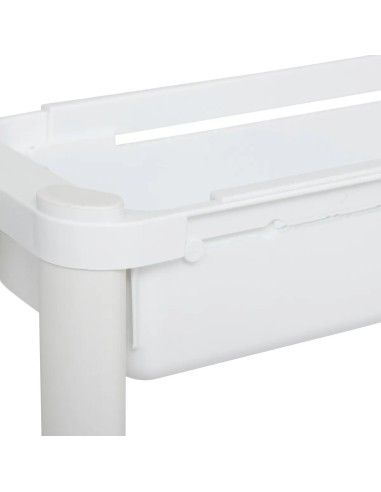 CARRELLI E MENSOLE: vendita online Carrello 4 Ripiani Bianco, Dimensioni 37,5x15x79 cm, con Ruote e Spazio Ottimizzato in off...