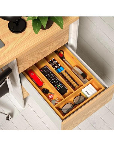 ACCESSORI LAVELLO: vendita online Vassoio Portaposate 5 Scomparti in Bambù 34x25x4,2 cm, Organizzatore Posate Cucina, Vassoio...