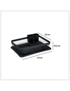 ACCESSORI LAVELLO: vendita online Scolapiatti Maya in Metallo Nero, Organizzatore Cucina 43x32x13,5 cm, Scolapiatti in Metall... 2