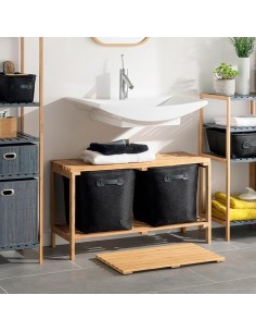 ACCESSORI BAGNO: vendita online Grata a Doghe in Bambù Naturale, 53x36 cm, Design Versatile, Sostenibile, Resistente in offerta 2