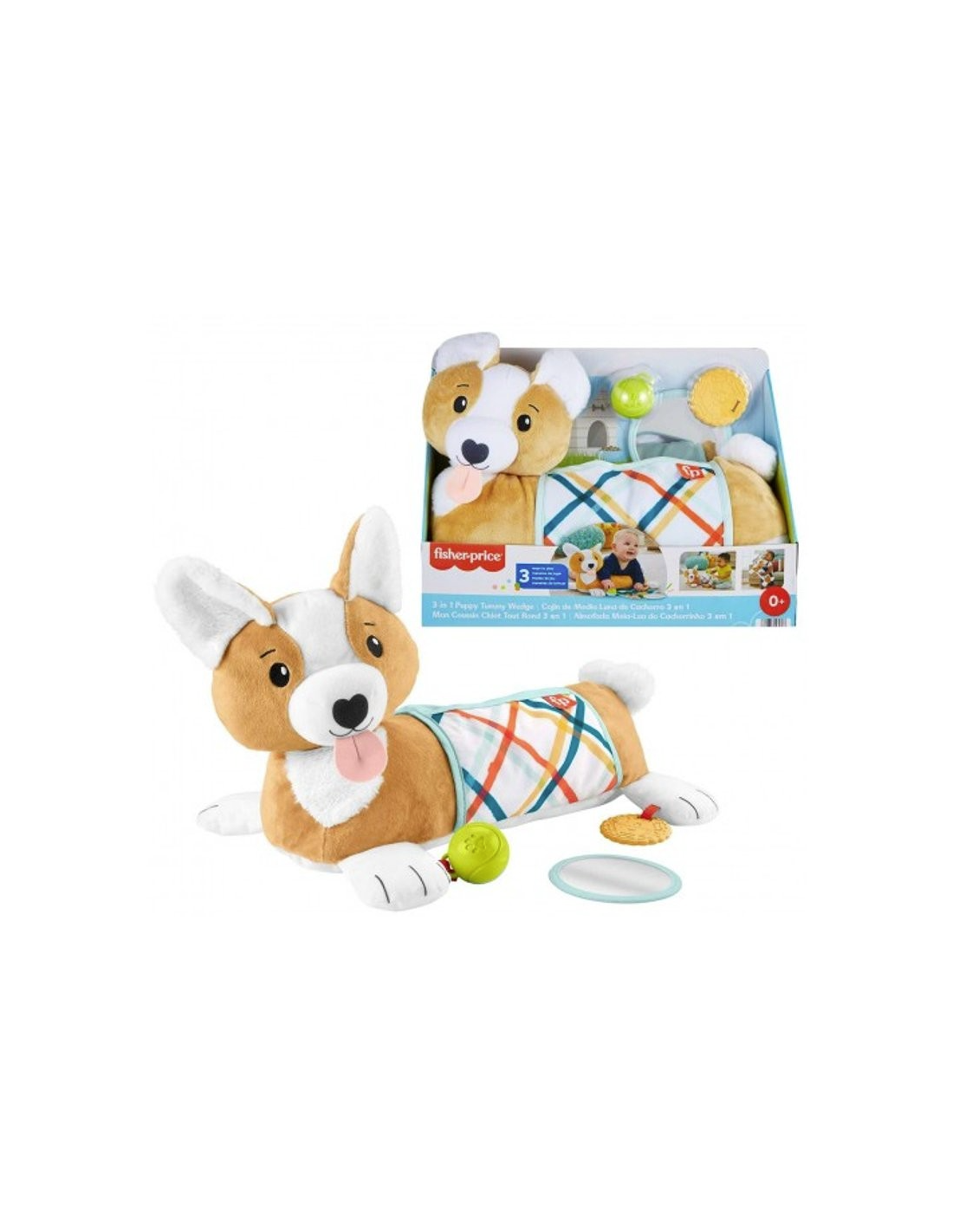 Fisher-Price Cuscino Corgi Tummy Time 3 in 1 | Shop in Casa