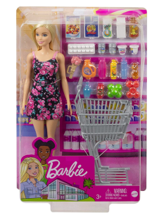 GIOCATTOLO PUBBLICIZZATO: vendita online BARBIE GTK94 BAMBOLA CON CARRELLO SPESA in offerta